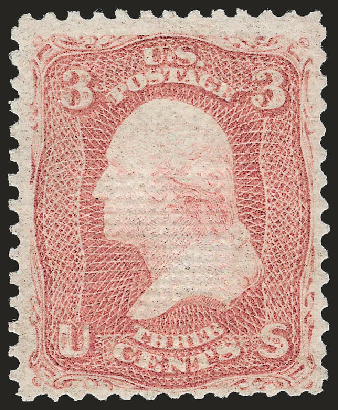 US Stamps Prices Scott Catalogue #85C: 1868 3c Washington Grill. Robert Siegel Auction Galleries, Apr 2009, Sale 972, Lot 3085