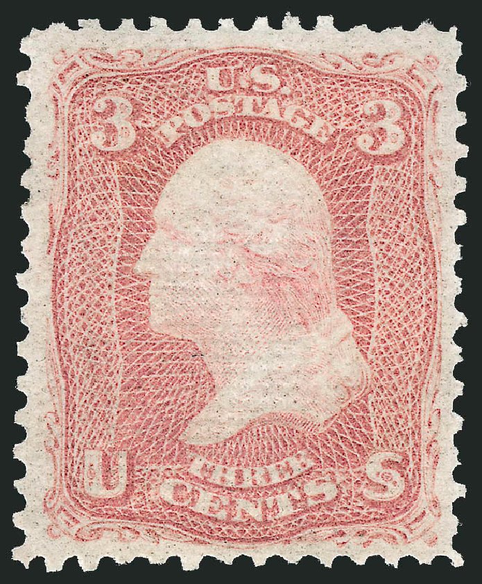 Value of US Stamp Scott Catalogue 85C: 1868 3c Washington Grill. Robert Siegel Auction Galleries, Sep 2010, Sale 993, Lot 485