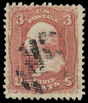 Costs of US Stamps Scott Catalog #85C - 3c 1868 Washington Grill. Daniel Kelleher Auctions, Jul 2011, Sale 625, Lot 726