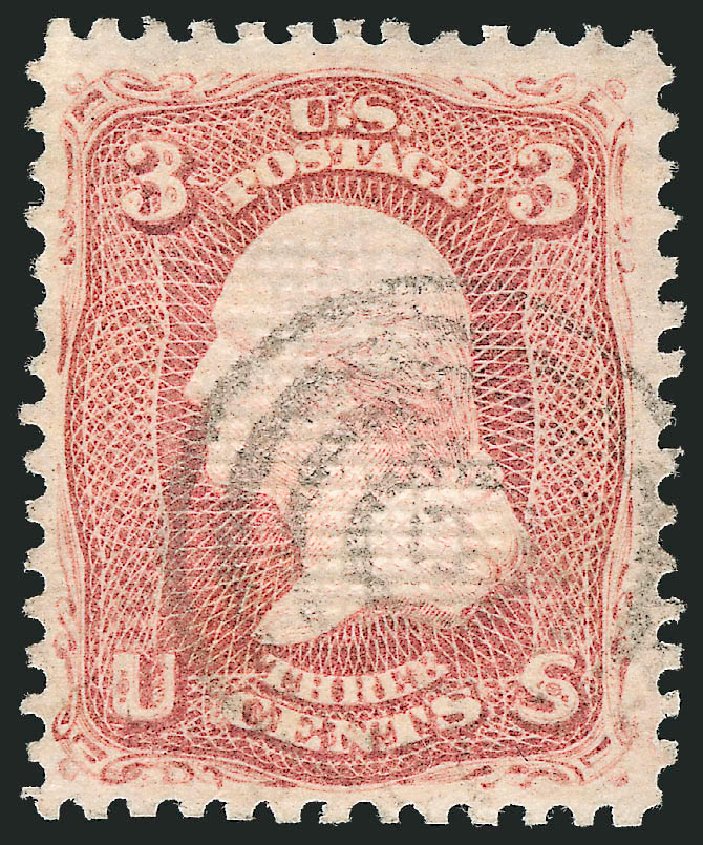 Cost of US Stamp Scott Catalogue 85C: 3c 1868 Washington Grill. Robert Siegel Auction Galleries, Oct 2012, Sale 1033, Lot 4046