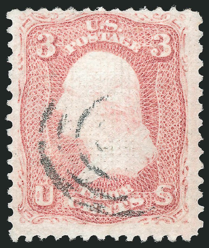 Price of US Stamp Scott Cat. #85C - 1868 3c Washington Grill. Robert Siegel Auction Galleries, Dec 2012, Sale 1037, Lot 1596