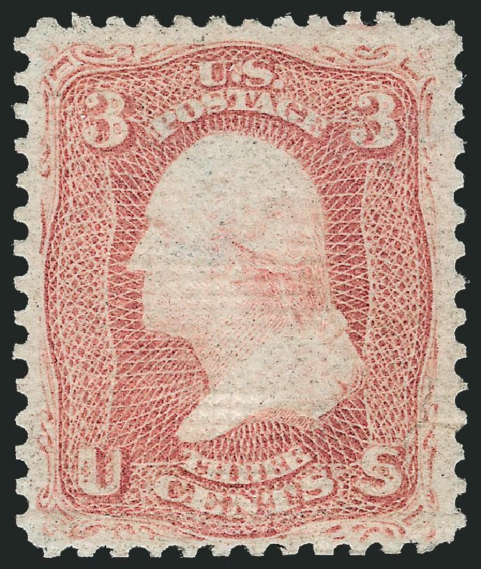 US Stamps Price Scott # 85C: 1868 3c Washington Grill. Robert Siegel Auction Galleries, Nov 2013, Sale 1057, Lot 646
