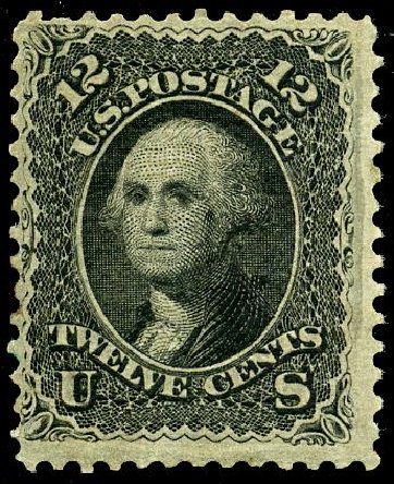 US Stamp Value Scott Catalog # 85E: 1868 12c Washington Grill. Matthew Bennett International, May 2008, Sale 327, Lot 87