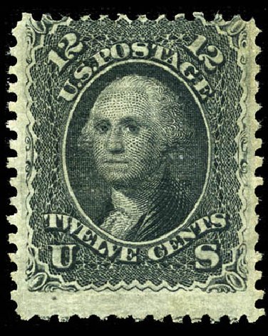 US Stamps Value Scott Catalog # 85E - 1868 12c Washington Grill. Matthew Bennett International, Mar 2012, Sale 344, Lot 4287
