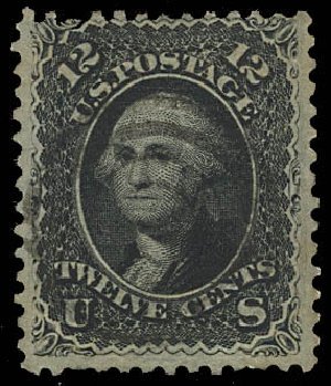 US Stamps Values Scott Catalogue #85E - 12c 1868 Washington Grill. Daniel Kelleher Auctions, Aug 2012, Sale 631, Lot 787