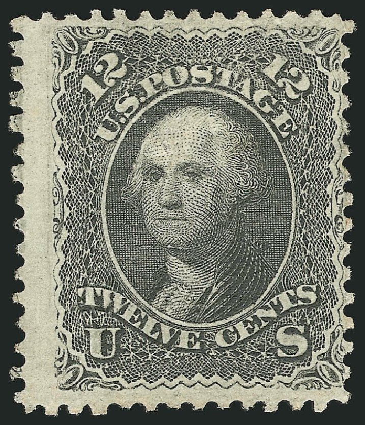 US Stamps Values Scott Catalogue #85E: 1868 12c Washington Grill. Robert Siegel Auction Galleries, Dec 2009, Sale 982, Lot 5248