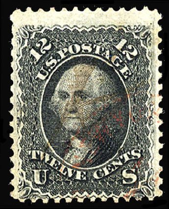 Cost of US Stamps Scott Cat. 85E - 1868 12c Washington Grill. Cherrystone Auctions, Apr 2012, Sale 201204, Lot 60