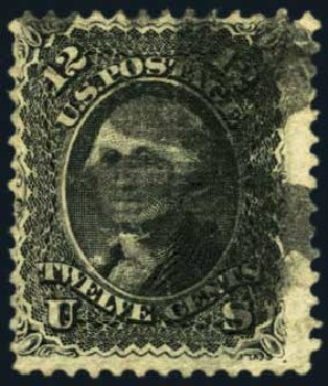 US Stamp Value Scott # 85E - 12c 1868 Washington Grill. Harmer-Schau Auction Galleries, Aug 2012, Sale 94, Lot 1141