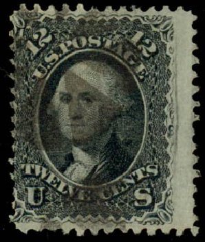 US Stamps Price Scott Catalog #85E - 1868 12c Washington Grill. Daniel Kelleher Auctions, Sep 2013, Sale 639, Lot 381