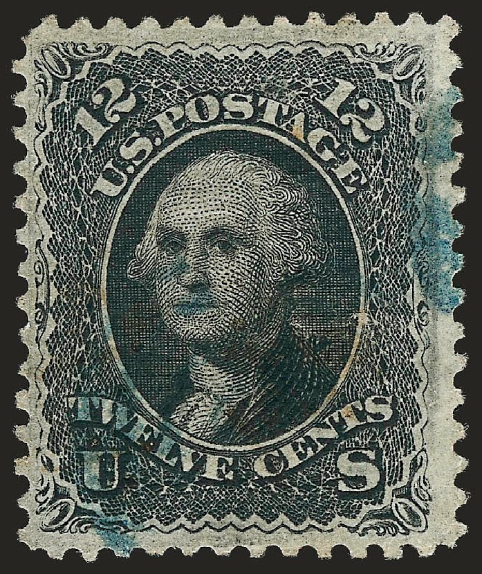 US Stamp Value Scott Catalog # 85E - 1868 12c Washington Grill. Robert Siegel Auction Galleries, Oct 2008, Sale 963, Lot 571