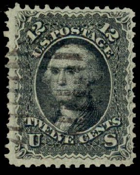US Stamps Values Scott Cat. 85E - 12c 1868 Washington Grill. Daniel Kelleher Auctions, Sep 2013, Sale 639, Lot 1034