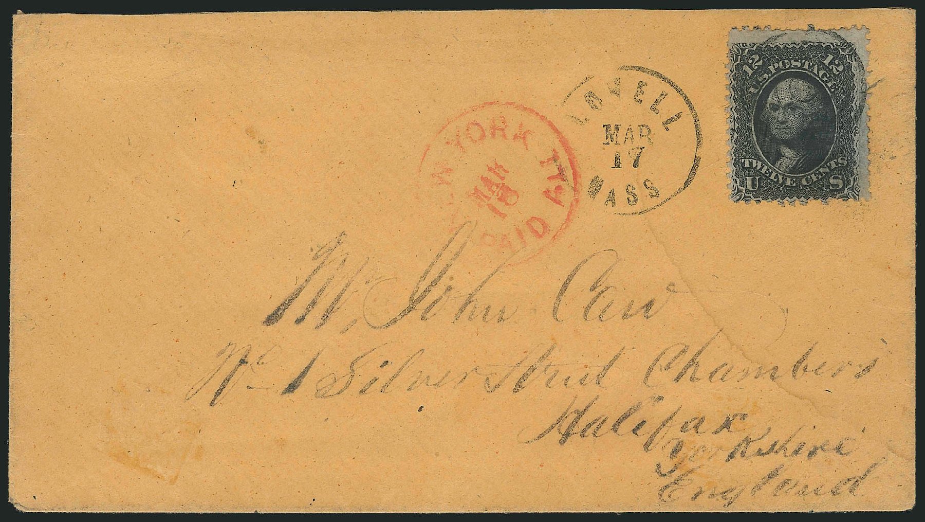 US Stamp Values Scott 85E: 12c 1868 Washington Grill. Robert Siegel Auction Galleries, Nov 2014, Sale 1084, Lot 3254