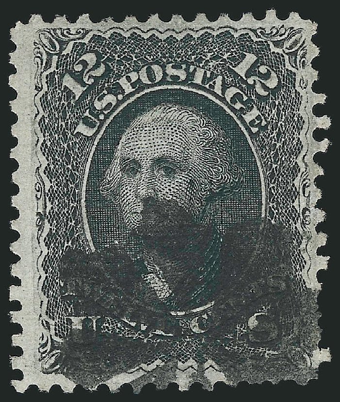US Stamps Price Scott Cat. 85E - 12c 1868 Washington Grill. Robert Siegel Auction Galleries, Sep 2009, Sale 976, Lot 1394