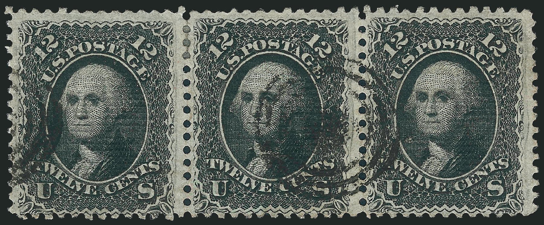 Value of US Stamps Scott Catalog # 85E - 12c 1868 Washington Grill. Robert Siegel Auction Galleries, Sep 2010, Sale 993, Lot 494