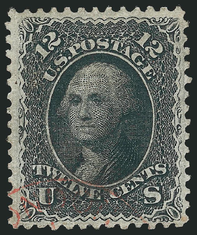 Values of US Stamps Scott Catalog #85E - 1868 12c Washington Grill. Robert Siegel Auction Galleries, Oct 2010, Sale 997, Lot 5385