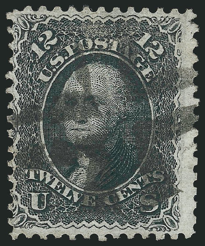 US Stamp Values Scott Cat. 85E - 1868 12c Washington Grill. Robert Siegel Auction Galleries, Dec 2012, Sale 1037, Lot 1602