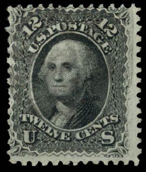 US Stamps Value Scott Cat. # 85E - 12c 1868 Washington Grill. Daniel Kelleher Auctions, Oct 2014, Sale 660, Lot 2113