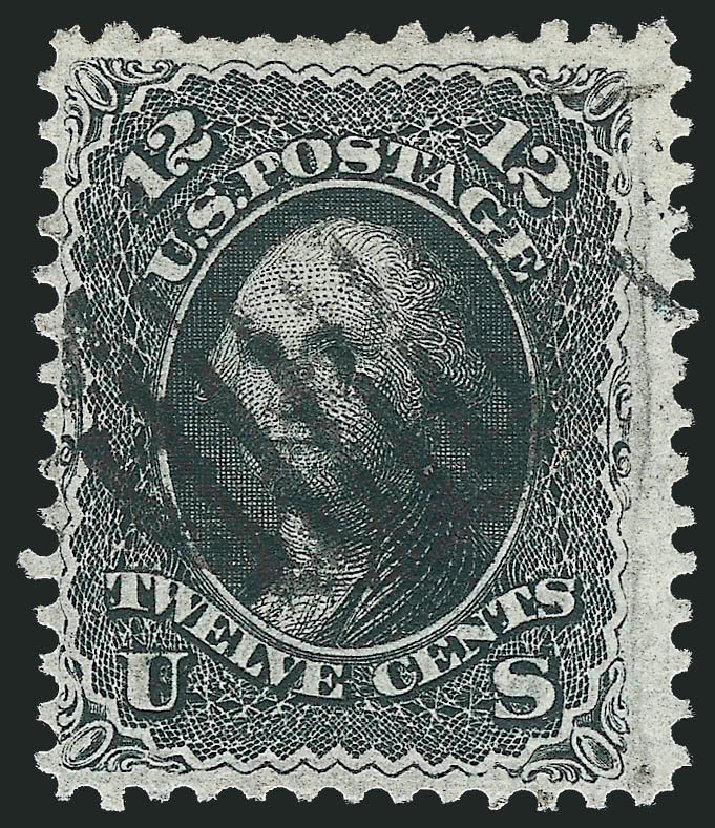 US Stamp Value Scott Catalogue #85E: 12c 1868 Washington Grill. Robert Siegel Auction Galleries, Sep 2010, Sale 993, Lot 493