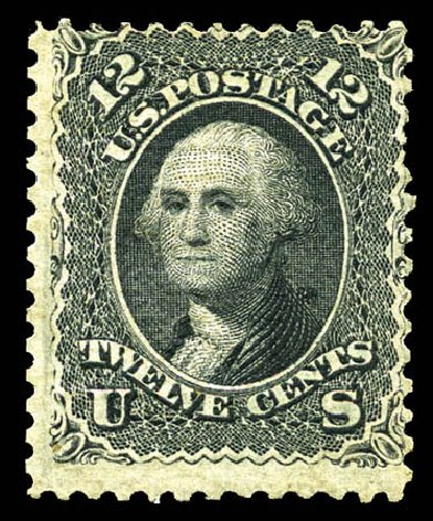 Prices of US Stamps Scott #85E - 1868 12c Washington Grill. Matthew Bennett International, Mar 2012, Sale 344, Lot 4286