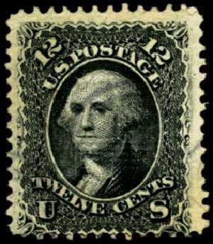 US Stamp Values Scott Catalogue 85E - 12c 1868 Washington Grill. Harmer-Schau Auction Galleries, Feb 2012, Sale 92, Lot 896