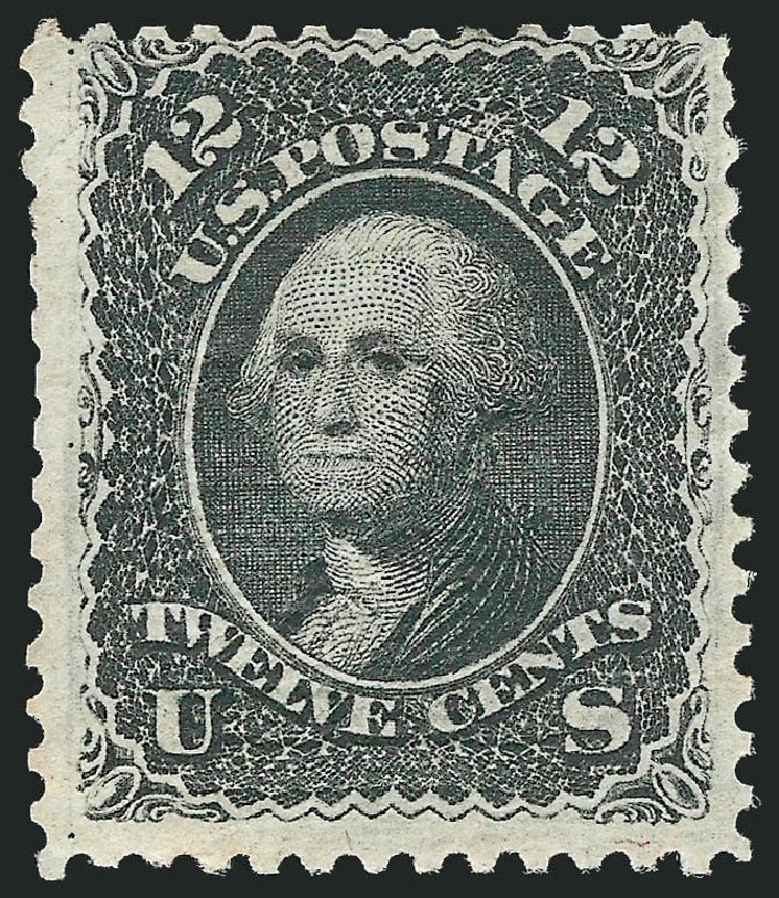 Value of US Stamp Scott Catalogue # 85E - 12c 1868 Washington Grill. Robert Siegel Auction Galleries, Feb 2010, Sale 983, Lot 56