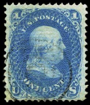 US Stamp Values Scott Catalog 86 - 1c 1867 Franklin Grill. Harmer-Schau Auction Galleries, Feb 2012, Sale 92, Lot 897