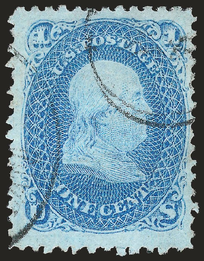 Cost of US Stamp Scott Catalogue 86: 1c 1867 Franklin Grill. Robert Siegel Auction Galleries, Sep 2009, Sale 976, Lot 1397