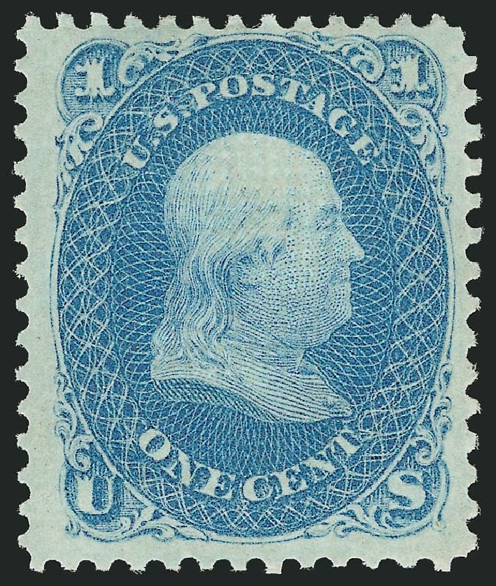 Values of US Stamps Scott Catalog #86: 1867 1c Franklin Grill. Robert Siegel Auction Galleries, Feb 2010, Sale 983, Lot 57