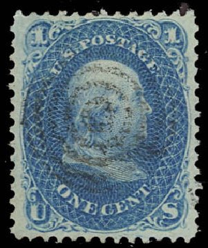 Values of US Stamps Scott #86 - 1c 1867 Franklin Grill. Daniel Kelleher Auctions, Jun 2012, Sale 630, Lot 1298
