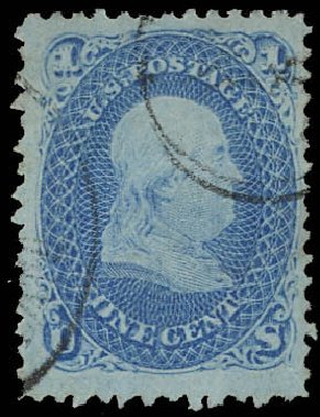 Costs of US Stamps Scott Catalogue 86 - 1867 1c Franklin Grill. Daniel Kelleher Auctions, Jun 2012, Sale 630, Lot 1299