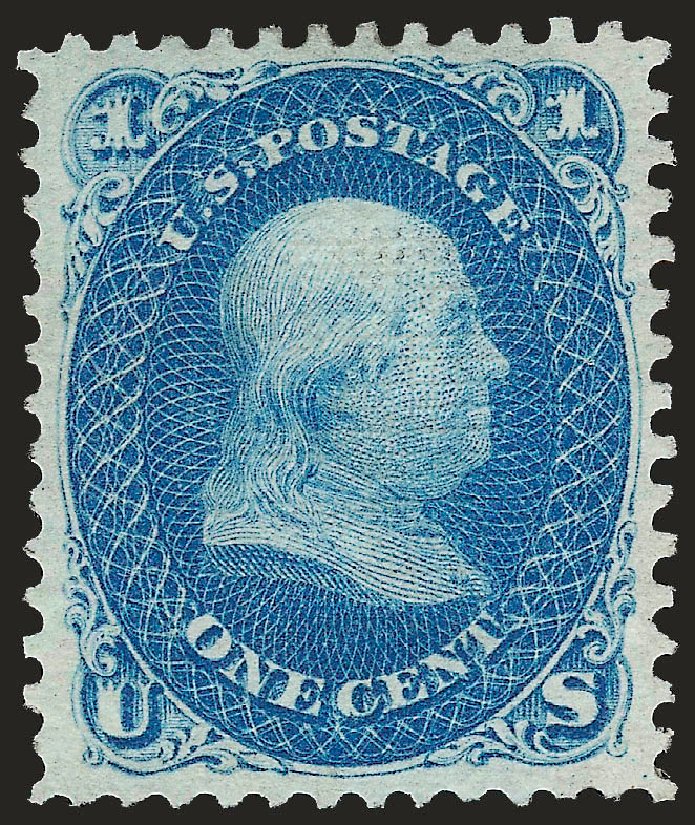 US Stamp Prices Scott Catalogue # 86 - 1867 1c Franklin Grill. Robert Siegel Auction Galleries, Jan 2009, Sale 968, Lot 110