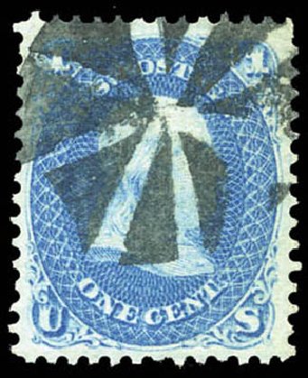 Prices of US Stamps Scott Catalog #86 - 1c 1867 Franklin Grill. Matthew Bennett International, Mar 2011, Sale 337, Lot 2551