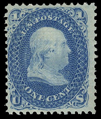 US Stamp Prices Scott Catalogue 86 - 1c 1867 Franklin Grill. Cherrystone Auctions, Jun 2009, Sale 200906, Lot 44