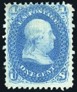 Values of US Stamp Scott Catalog #86 - 1867 1c Franklin Grill. Harmer-Schau Auction Galleries, Jul 2010, Sale 86, Lot 374