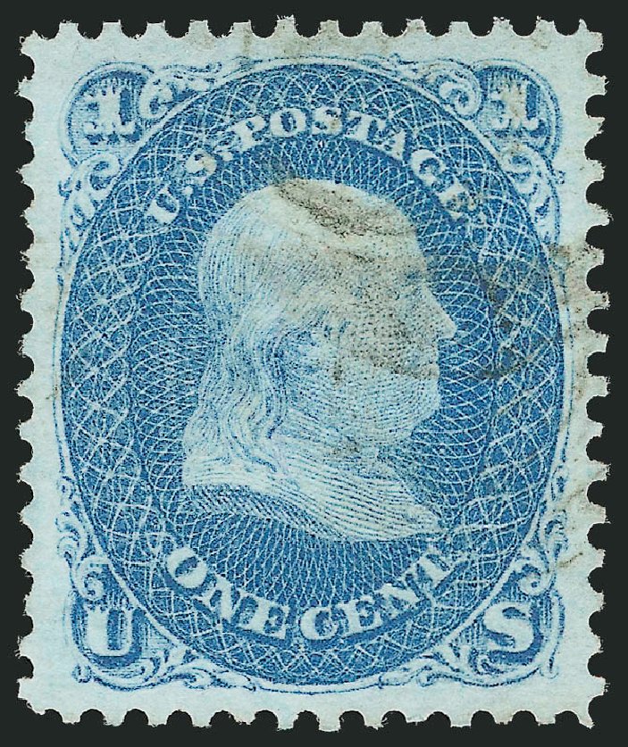 Value of US Stamp Scott Catalogue 86: 1867 1c Franklin Grill. Robert Siegel Auction Galleries, Dec 2010, Sale 1000, Lot 1074