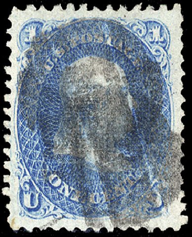 Prices of US Stamp Scott Catalogue # 86: 1c 1867 Franklin Grill. Cherrystone Auctions, Jan 2009, Sale 200901, Lot 105