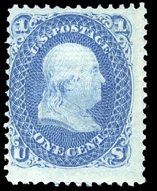 Value of US Stamps Scott 86 - 1867 1c Franklin Grill. Cherrystone Auctions, Sep 2011, Sale 201109, Lot 7015