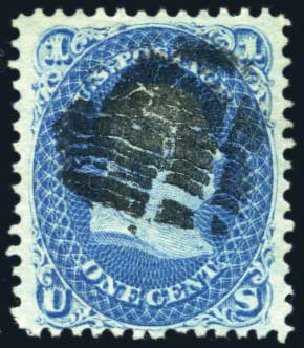 Values of US Stamp Scott Cat. 86 - 1867 1c Franklin Grill. Harmer-Schau Auction Galleries, Jul 2010, Sale 86, Lot 375