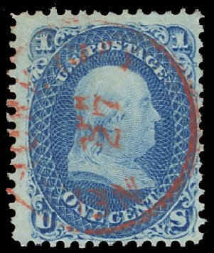 Value of US Stamps Scott Catalogue 86: 1c 1867 Franklin Grill. Daniel Kelleher Auctions, Oct 2012, Sale 632, Lot 1003