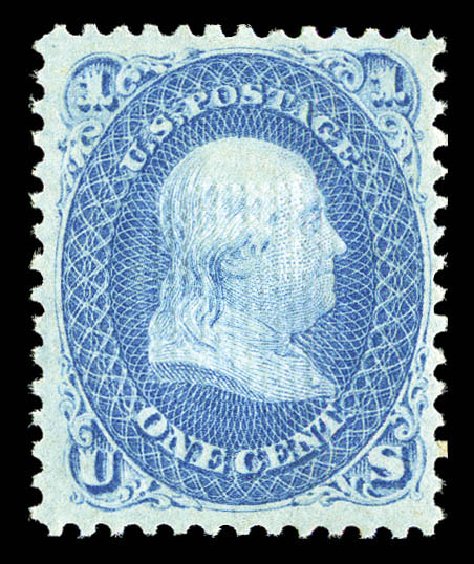 US Stamp Price Scott Catalogue # 86: 1c 1867 Franklin Grill. Matthew Bennett International, Sep 2012, Sale 345, Lot 116