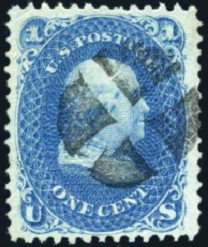 US Stamp Prices Scott Catalogue # 86: 1c 1867 Franklin Grill. Harmer-Schau Auction Galleries, Mar 2011, Sale 89, Lot 136