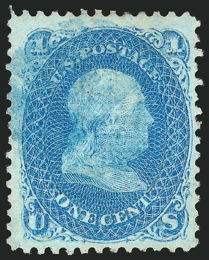 US Stamps Price Scott Cat. # 86 - 1867 1c Franklin Grill. Robert Siegel Auction Galleries, Oct 2011, Sale 1014, Lot 1236