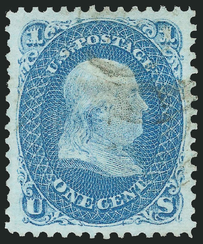 US Stamp Prices Scott Catalogue 86: 1c 1867 Franklin Grill. Robert Siegel Auction Galleries, Nov 2014, Sale 1084, Lot 3256
