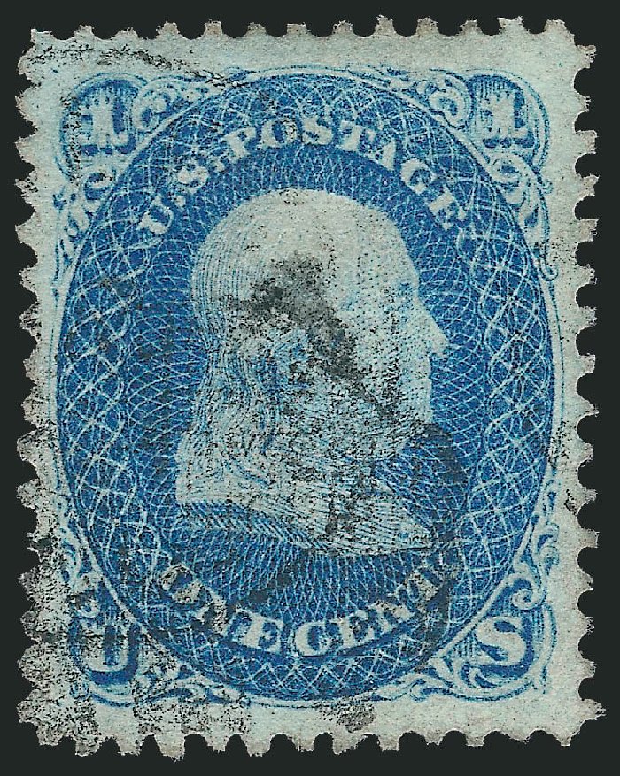 Price of US Stamp Scott # 86: 1867 1c Franklin Grill. Robert Siegel Auction Galleries, Sep 2009, Sale 976, Lot 1396