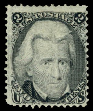 US Stamps Value Scott Catalog # 87: 2c 1868 Jackson Grill. Daniel Kelleher Auctions, May 2015, Sale 669, Lot 2537