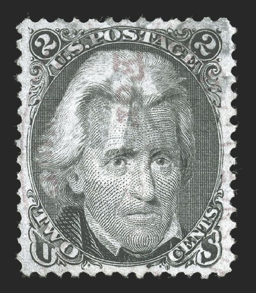 Prices of US Stamps Scott Catalog 87: 1868 2c Jackson Grill. Spink Shreves Galleries, Jul 2012, Sale 140, Lot 127