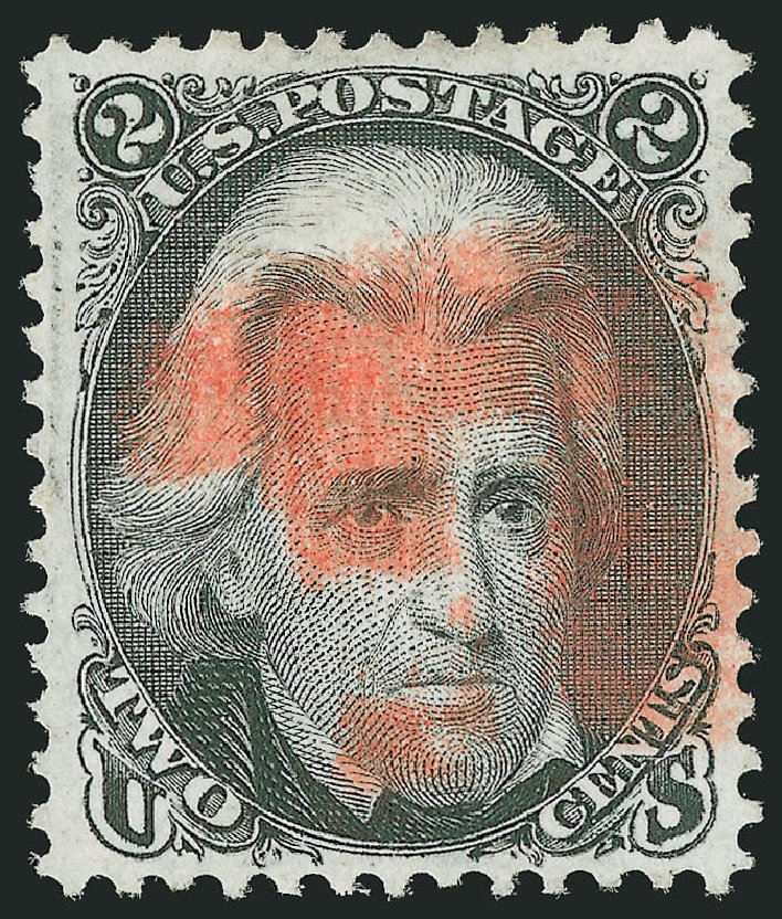 US Stamps Values Scott Catalog #87: 2c 1868 Jackson Grill. Robert Siegel Auction Galleries, Dec 2013, Sale 1062, Lot 269
