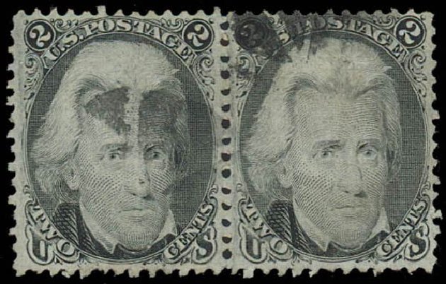 US Stamp Values Scott Cat. #87 - 2c 1868 Jackson Grill. Daniel Kelleher Auctions, Oct 2011, Sale 626, Lot 110