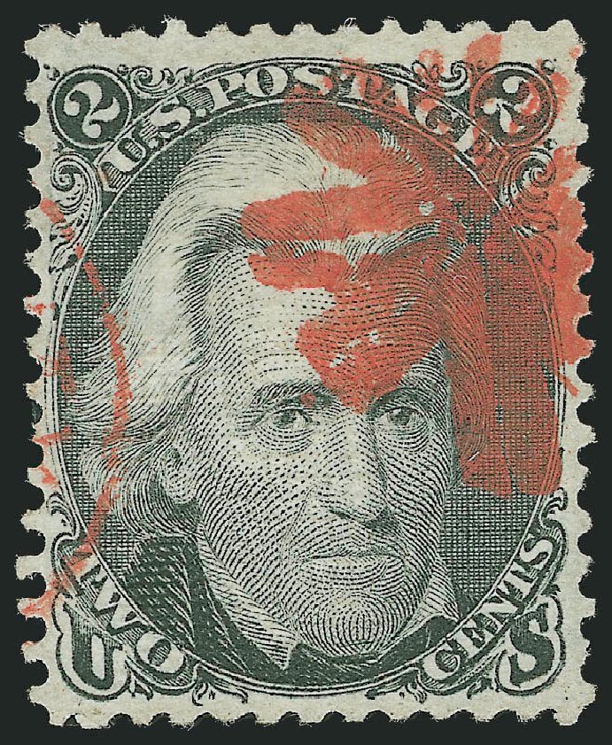 Costs of US Stamps Scott Catalogue 87: 1868 2c Jackson Grill. Robert Siegel Auction Galleries, Dec 2013, Sale 1062, Lot 270