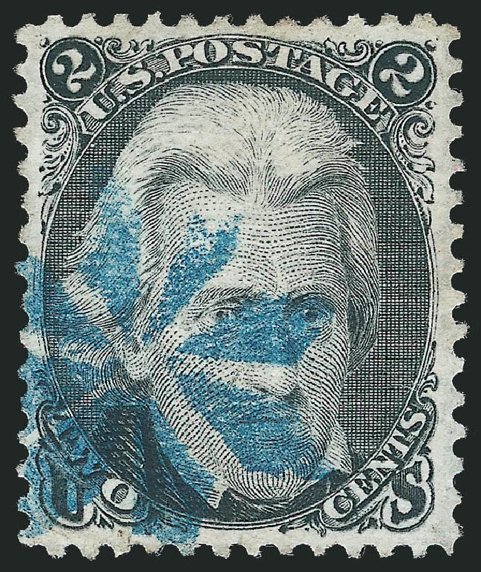 US Stamps Prices Scott Catalog #87 - 1868 2c Jackson Grill. Robert Siegel Auction Galleries, Sep 2009, Sale 976, Lot 1400
